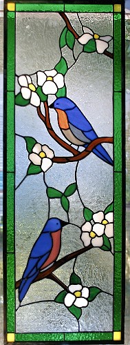 Bluebirds in Dogwood